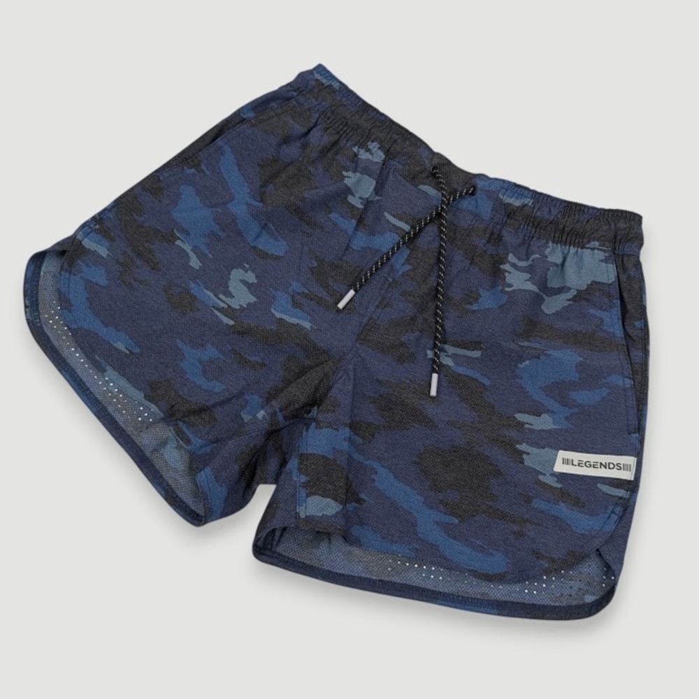 Legends Luka HD Shorts Men Medium 5" Inseam Blue Camo Athletic Gym Running